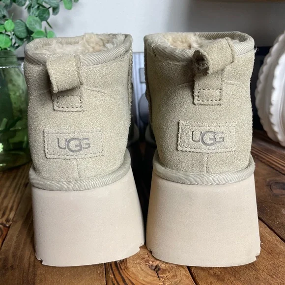 UGG Women's Ultra Mini New Heights Mustard Seed Platform Boots 1158311 - Picture 6 of 14